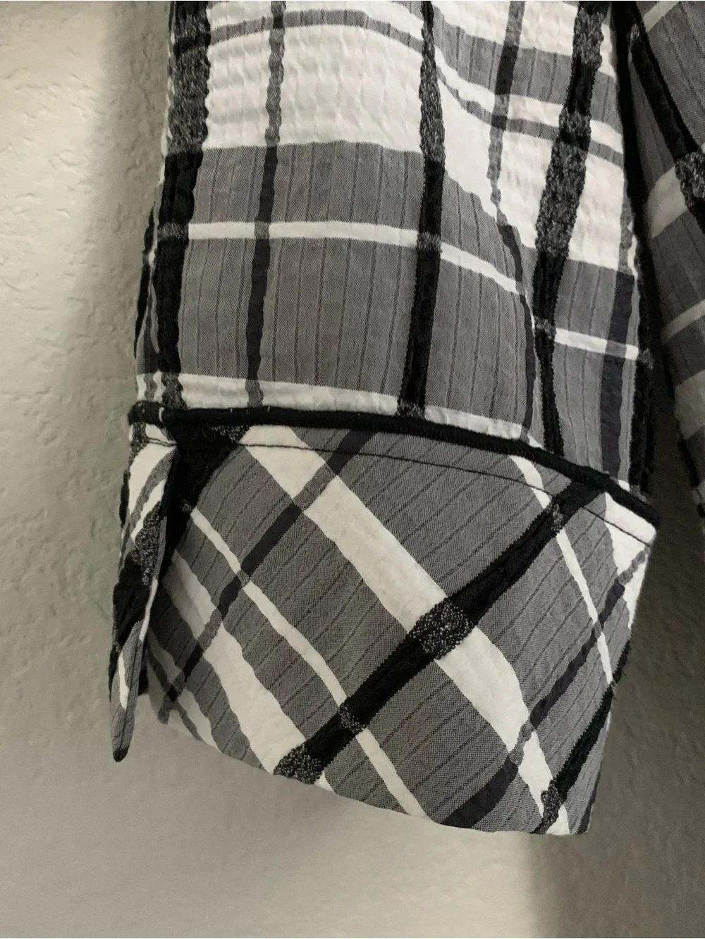 Ali Miles Blouse Top Women 2X Button Front Tunic Plaid Geometric Pockets Artsy - Picture 11 of 15